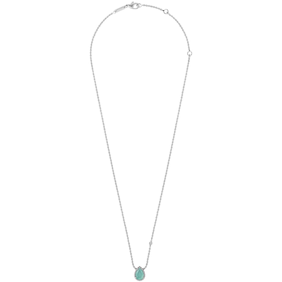 White Gold, Diamond and Aquaprase Serpent Bohème Pendant