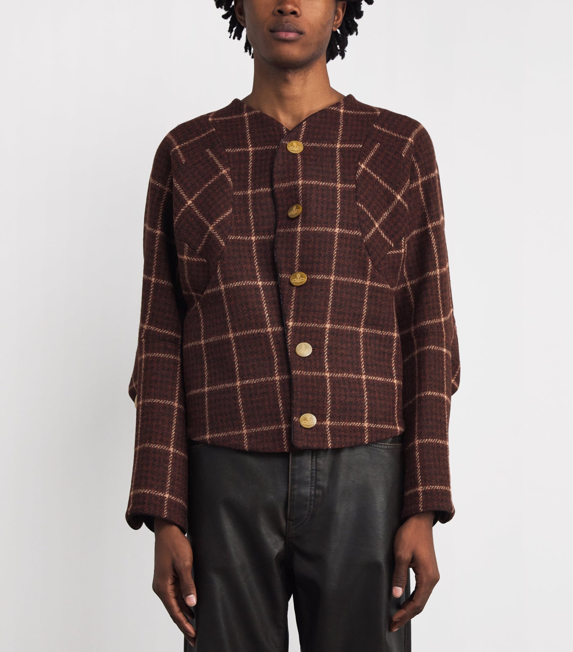 Vivienne Westwood Brown Wool Tartan Pourpoint Jacket