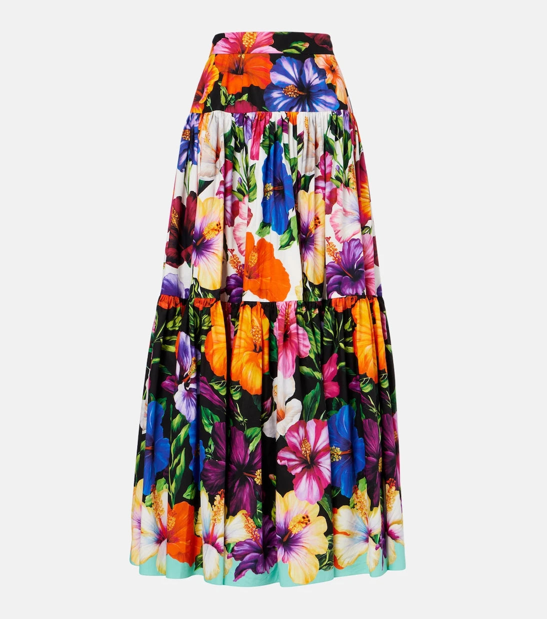 Dolce&Gabbana - Floral tiered cotton maxi skirt