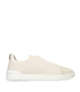 Zegna Leather and Suede Triple Stitch Sneakers