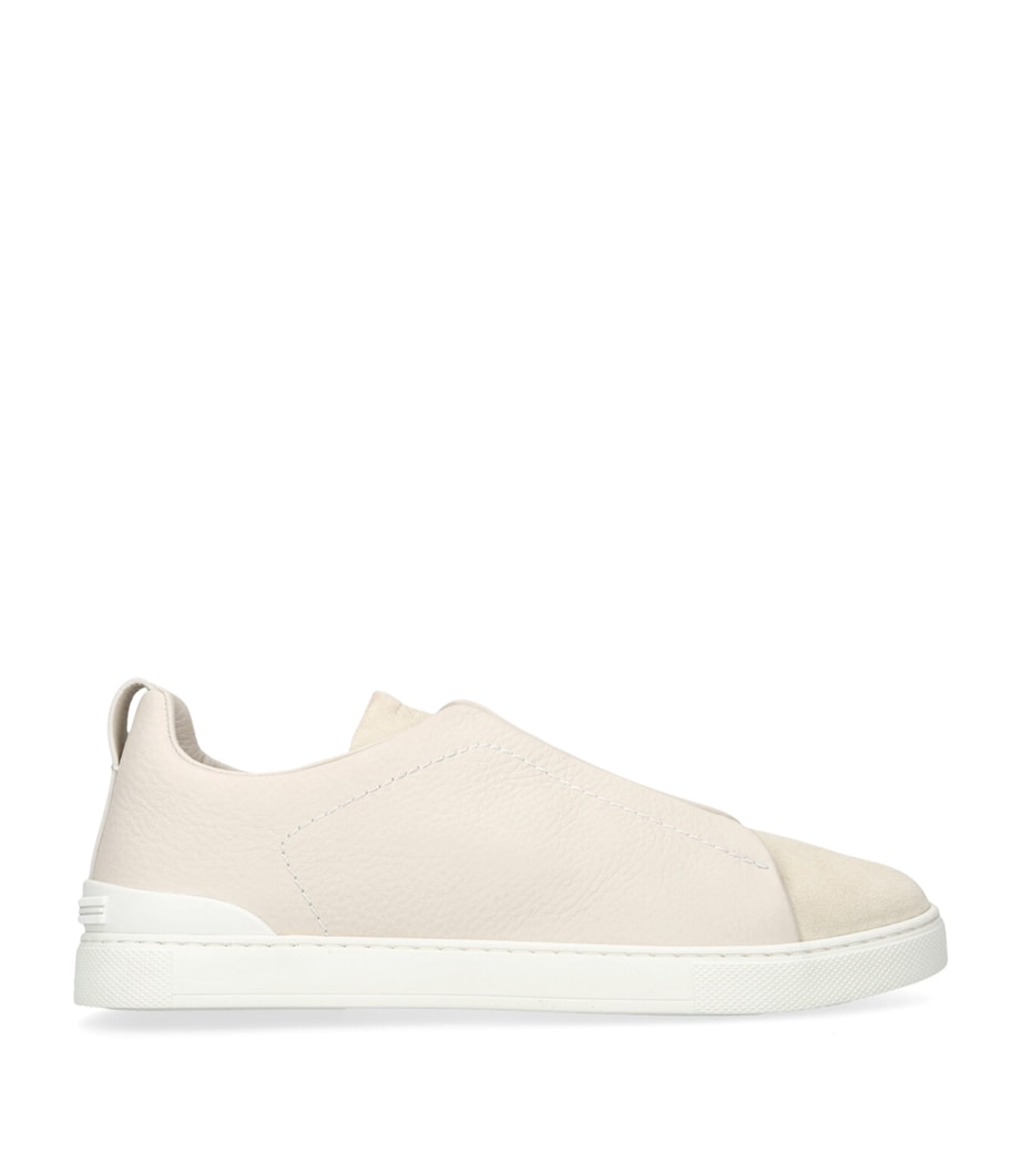 Zegna Leather and Suede Triple Stitch Sneakers