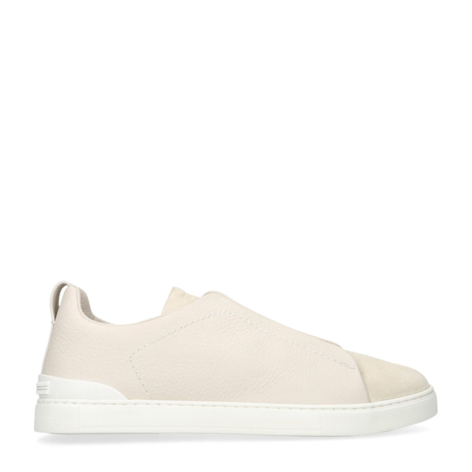 Zegna Leather and Suede Triple Stitch Sneakers