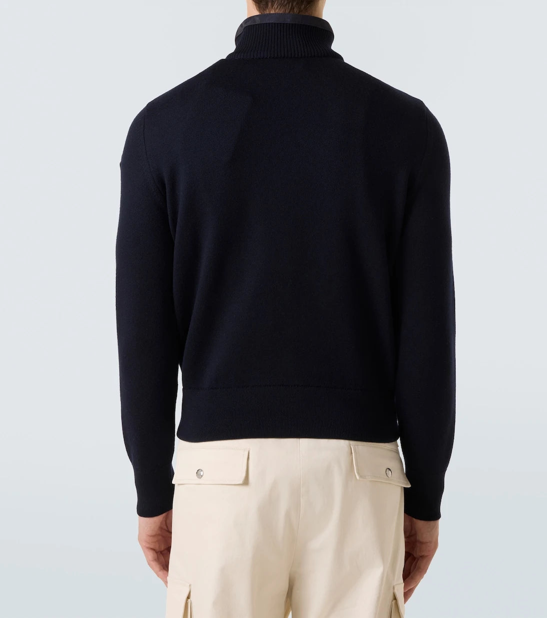Moncler - Paneled suede and wool jacket
