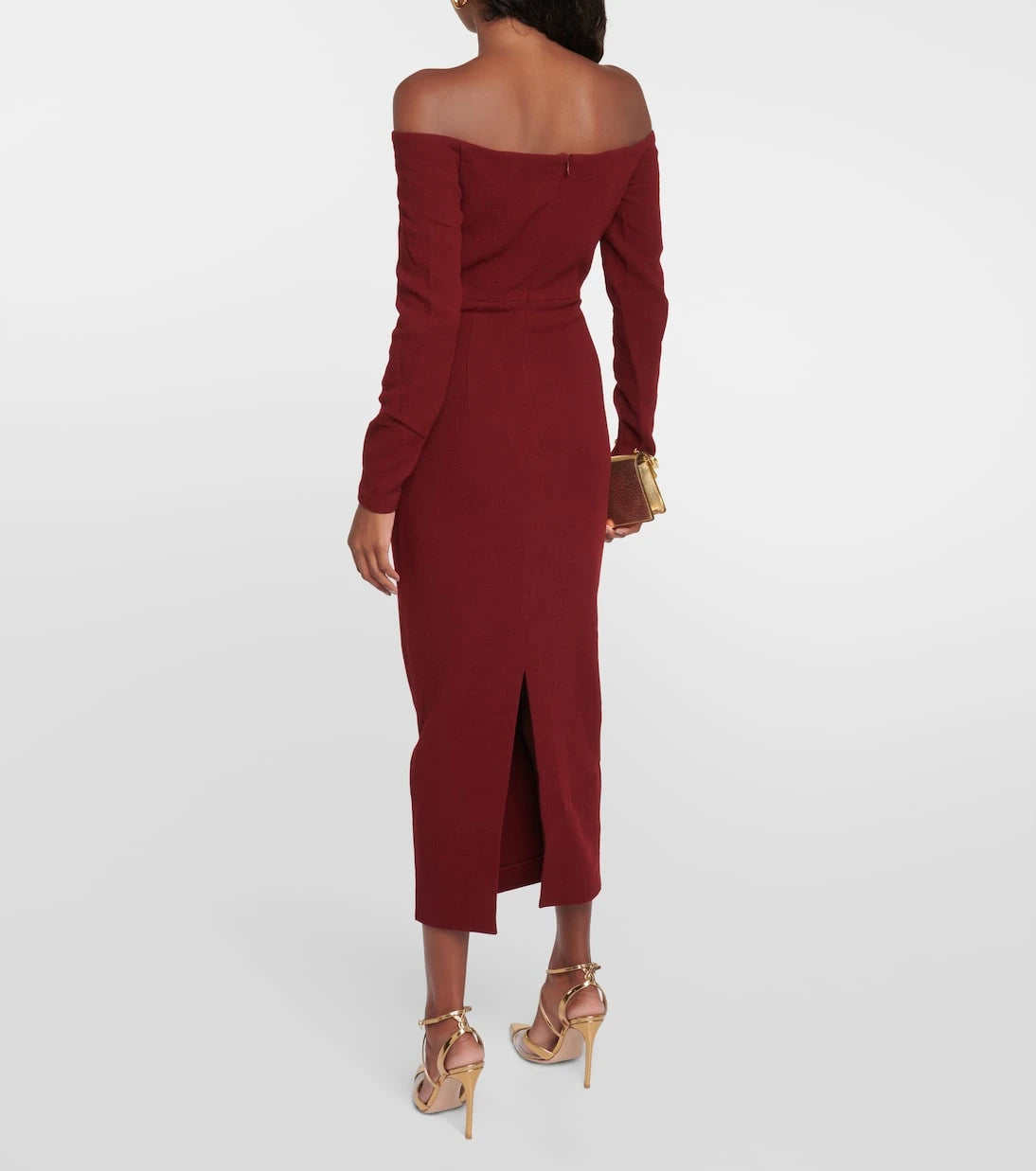 Roland Mouret - Off-shoulder wool midi dress