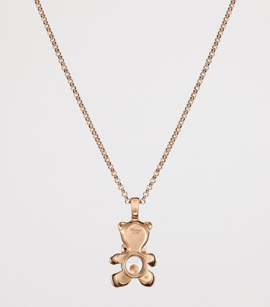Rose Gold and Diamond Happy Diamonds Teddy Necklace