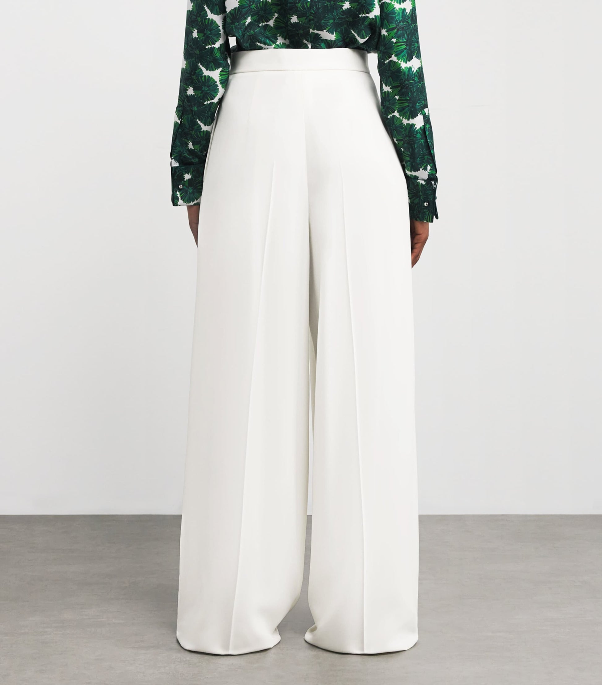 White Compact Cady Wide-Leg Trousers