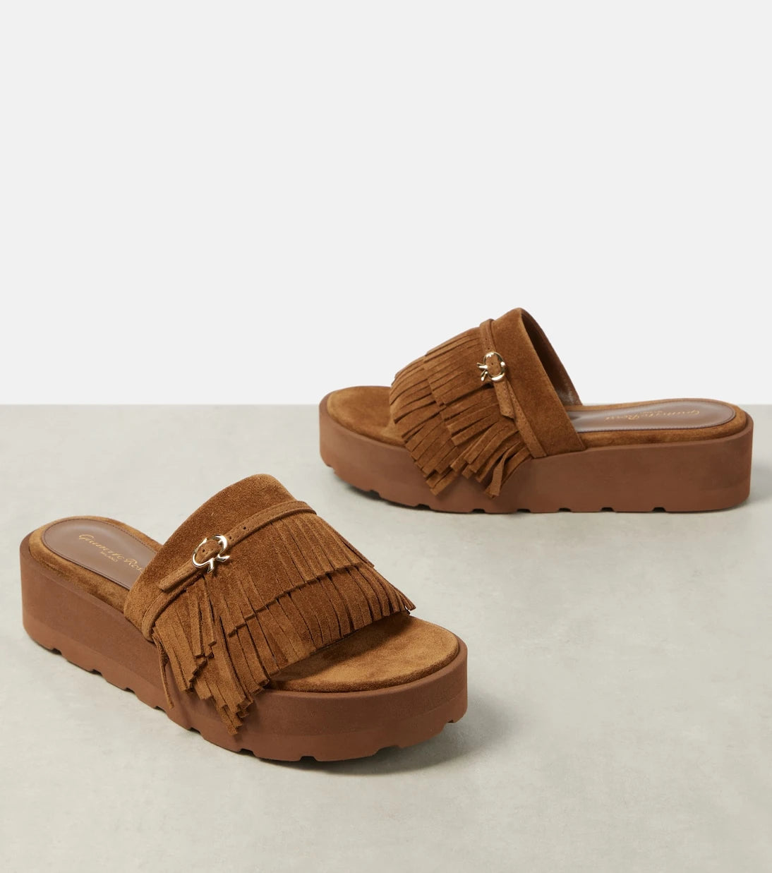 Gianvito Rossi - Fringed suede slides