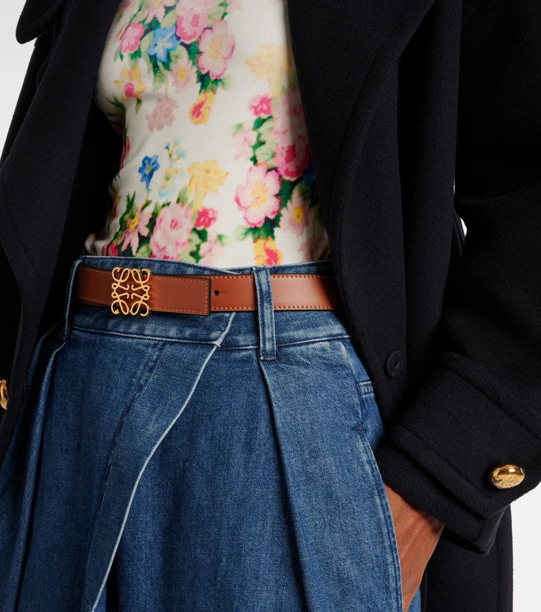 Loewe - حزام Anagram جلدي بوجهين