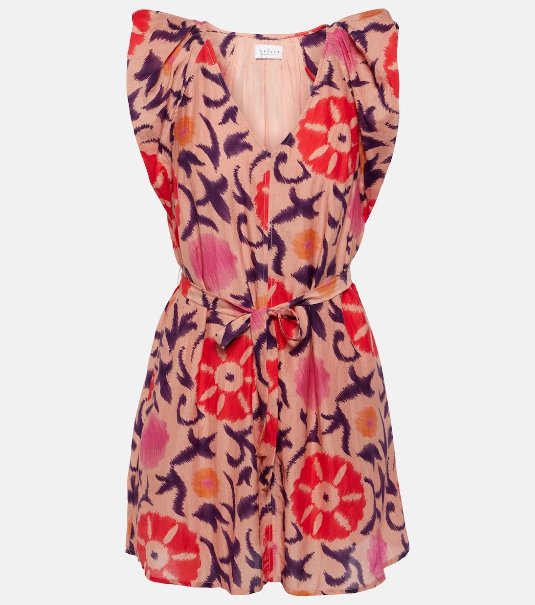 Velvet - Jenna printed cotton and silk minidress