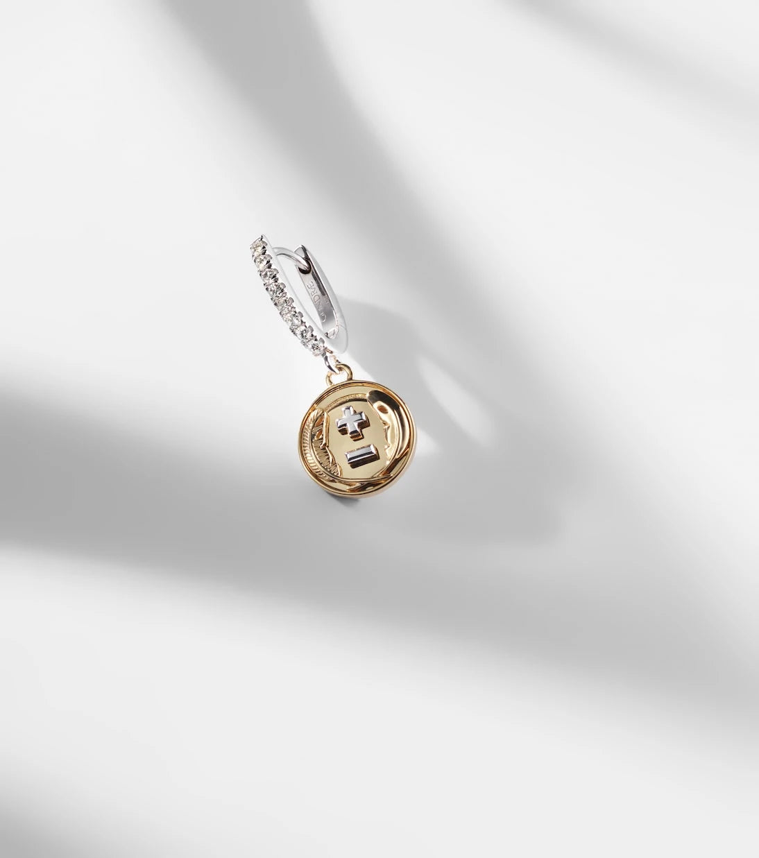 FoundRae - Vivacity Mini 18kt yellow and white gold single earring with diamonds