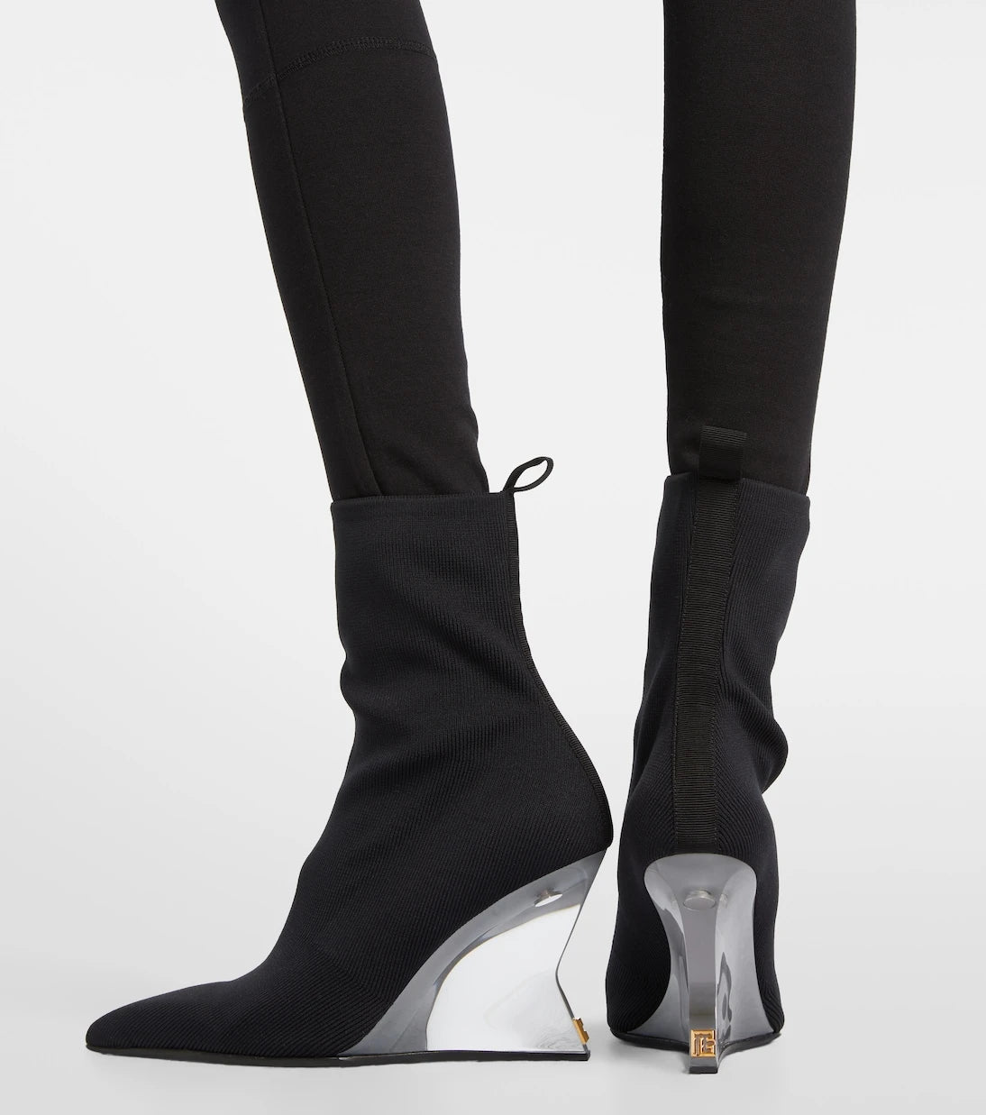 Balmain - Knitted wedge ankle boots