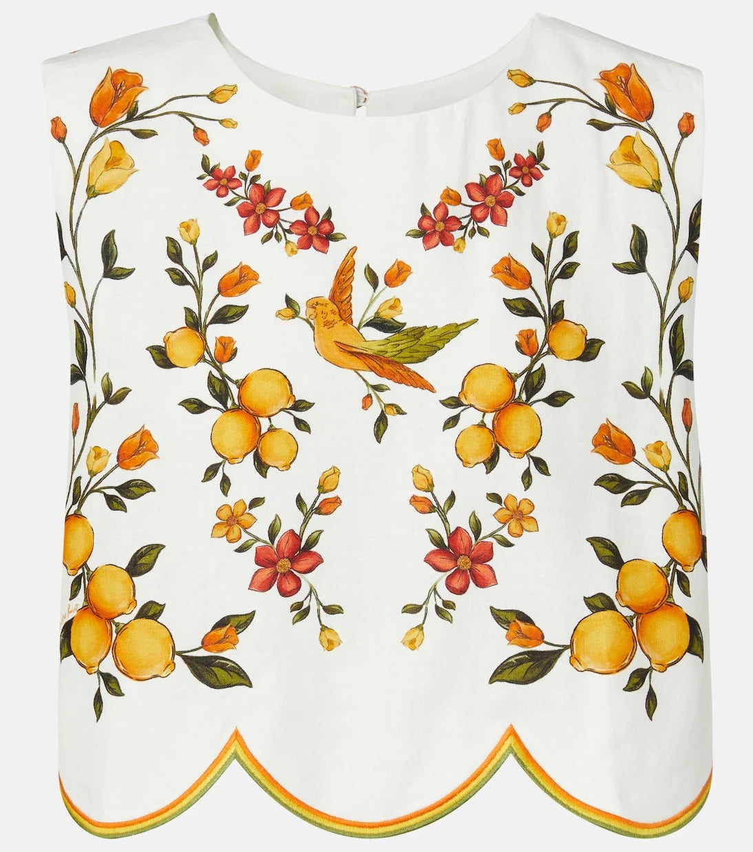 Farm Rio - Lemon Bouquet linen-blend top