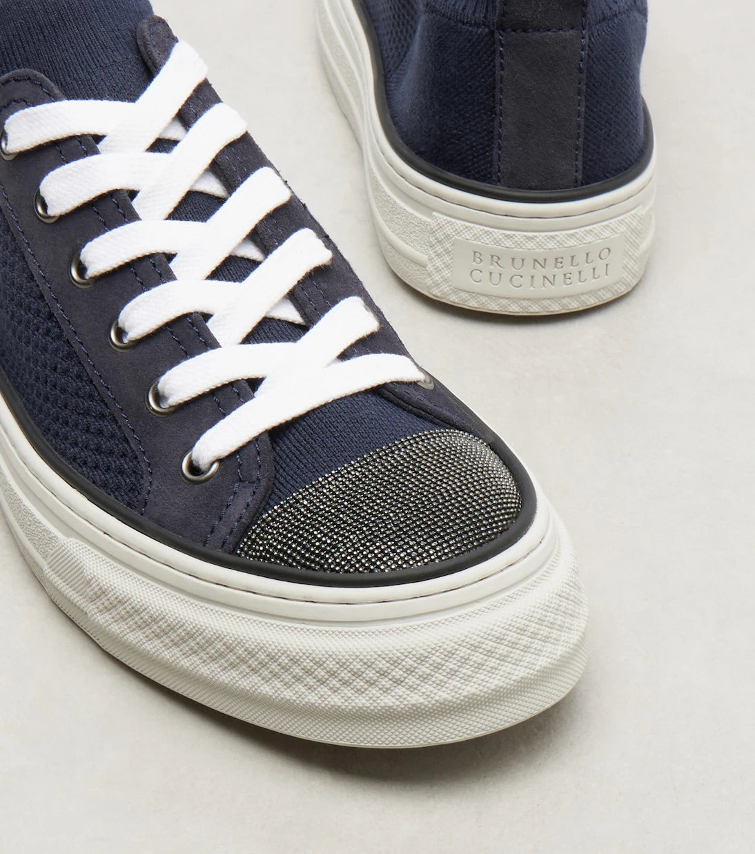 Brunello Cucinelli - Monili suede-trimmed sneakers