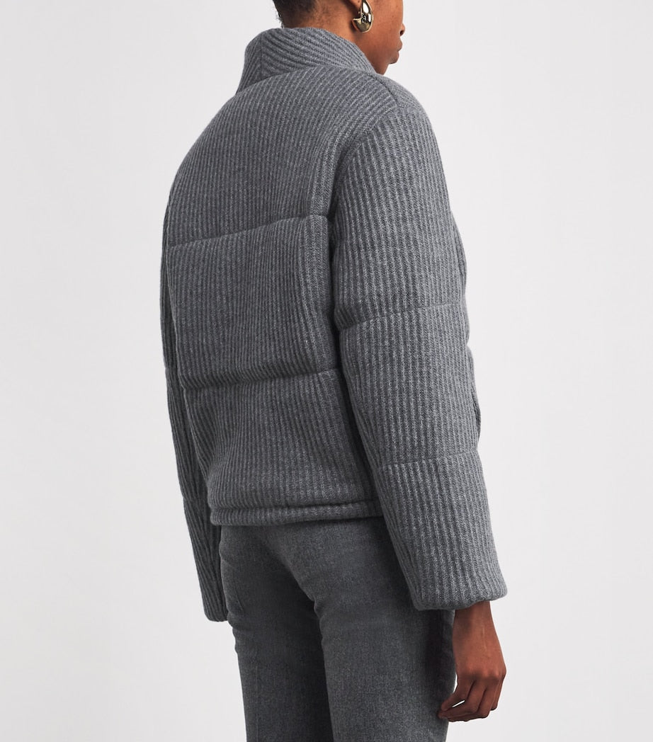 Le Kasha Grey Cashmere Linz Puffer Jacket