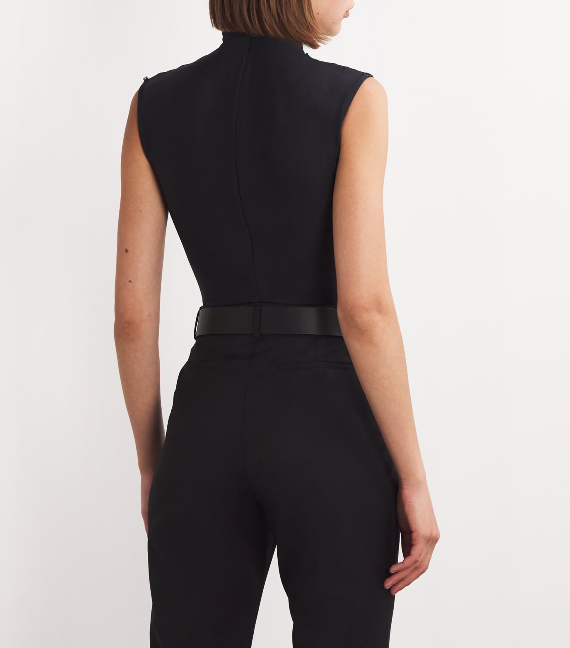 Victoria Beckham Black Jumbo Leather Frame Belt