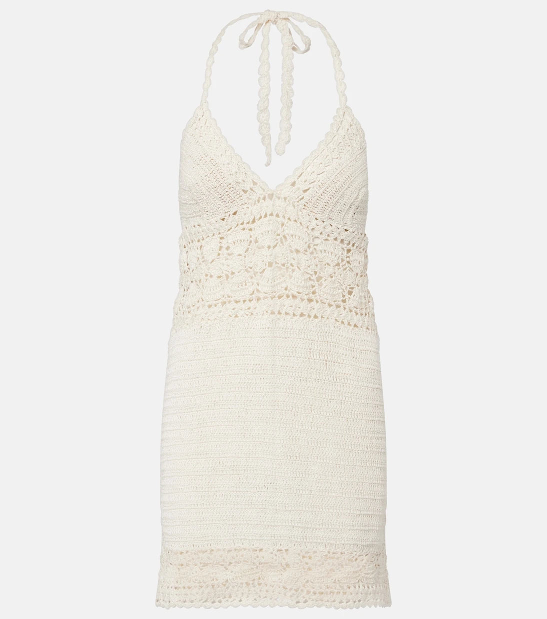 Anna Kosturova - Filigree crochet cotton minidress