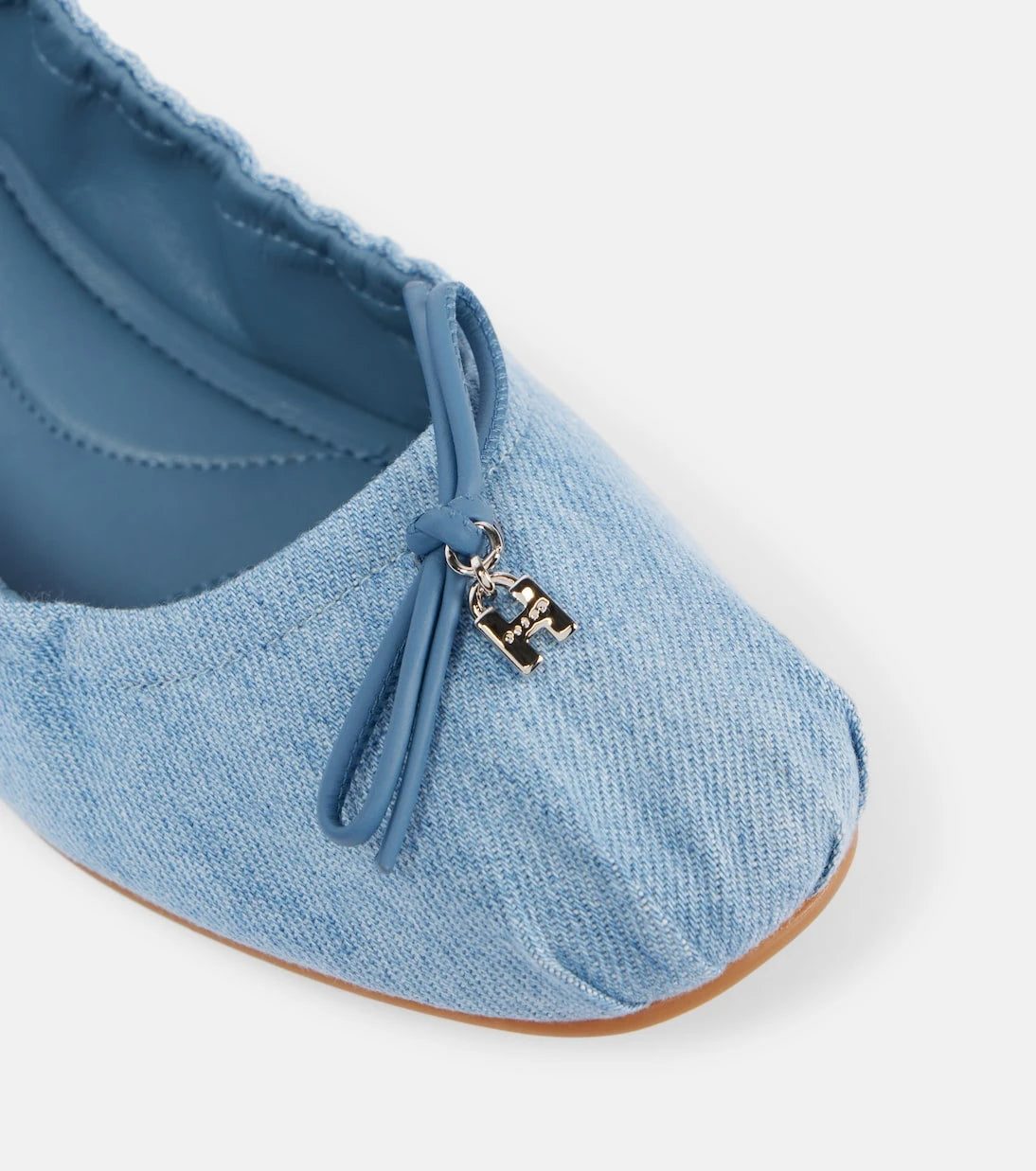 Hogan - H684 bow-detail denim ballet flats