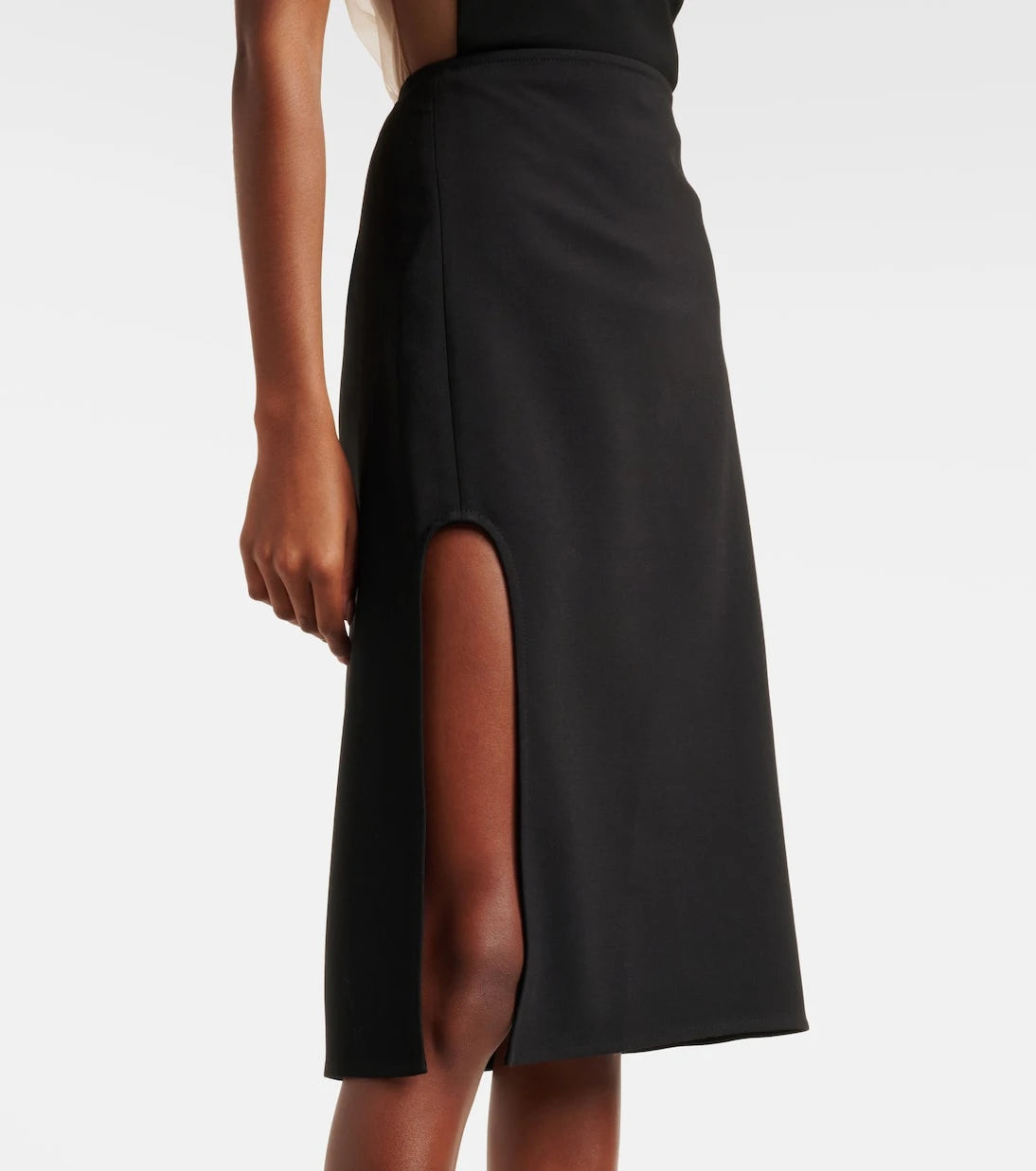 Courrèges - Wool-blend midi skirt