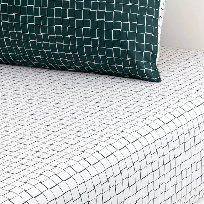 Памучен чаршаф с ластик Lacoste L BLOCK Vert 90 x 200 cm