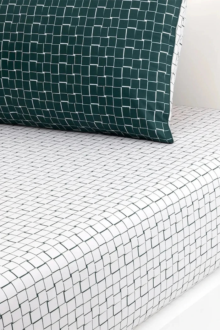Lacoste L BLOCK Vert 90 x 200 cm Pamuklu Lastikli Çarşaf