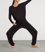 Hanro Black Stretch-Modal Yoga Long-Sleeve Top