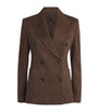 Max Mara Brown Cotton-Blend Houndstooth Blazer