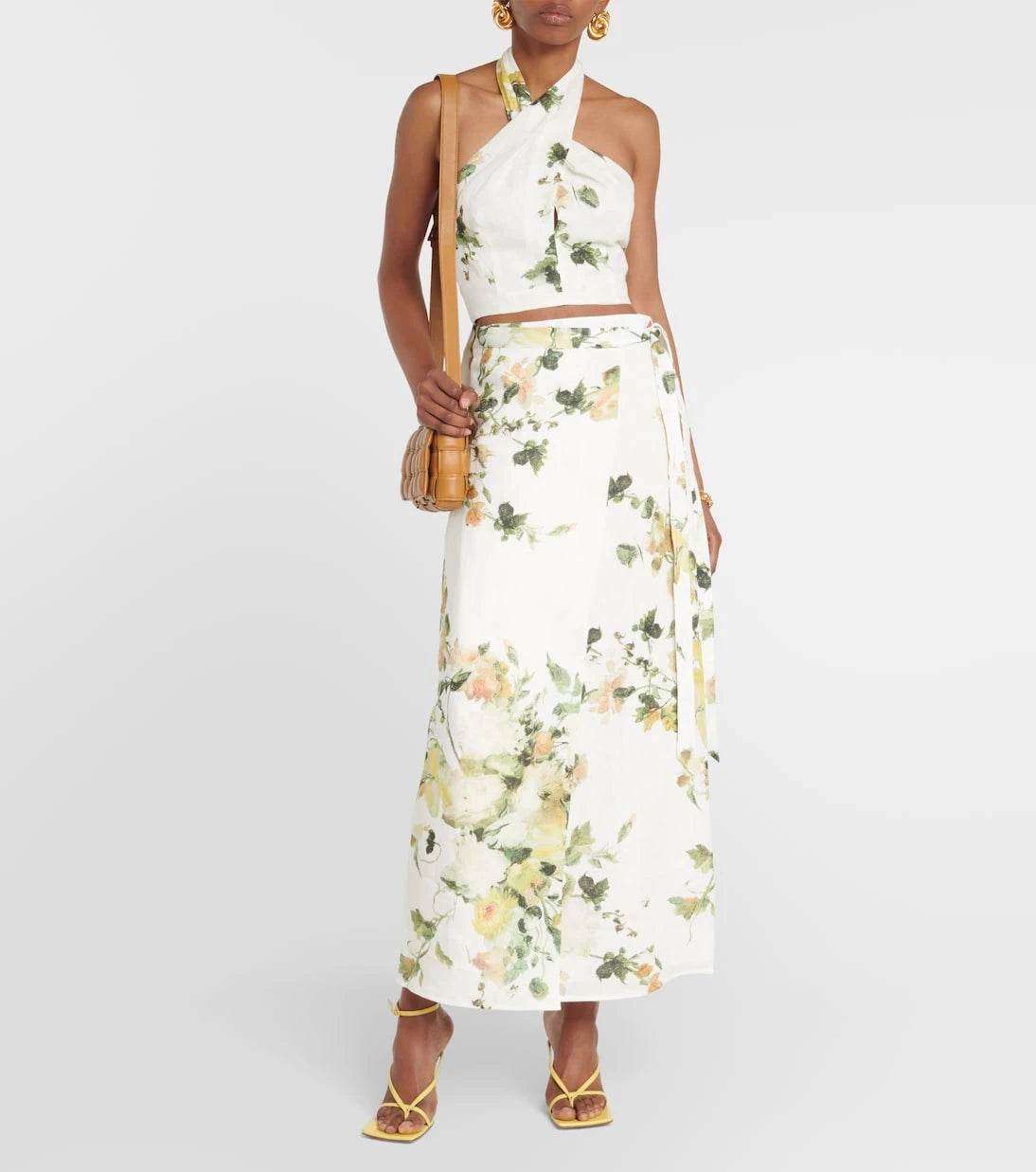 Erdem - Floral linen halterneck top
