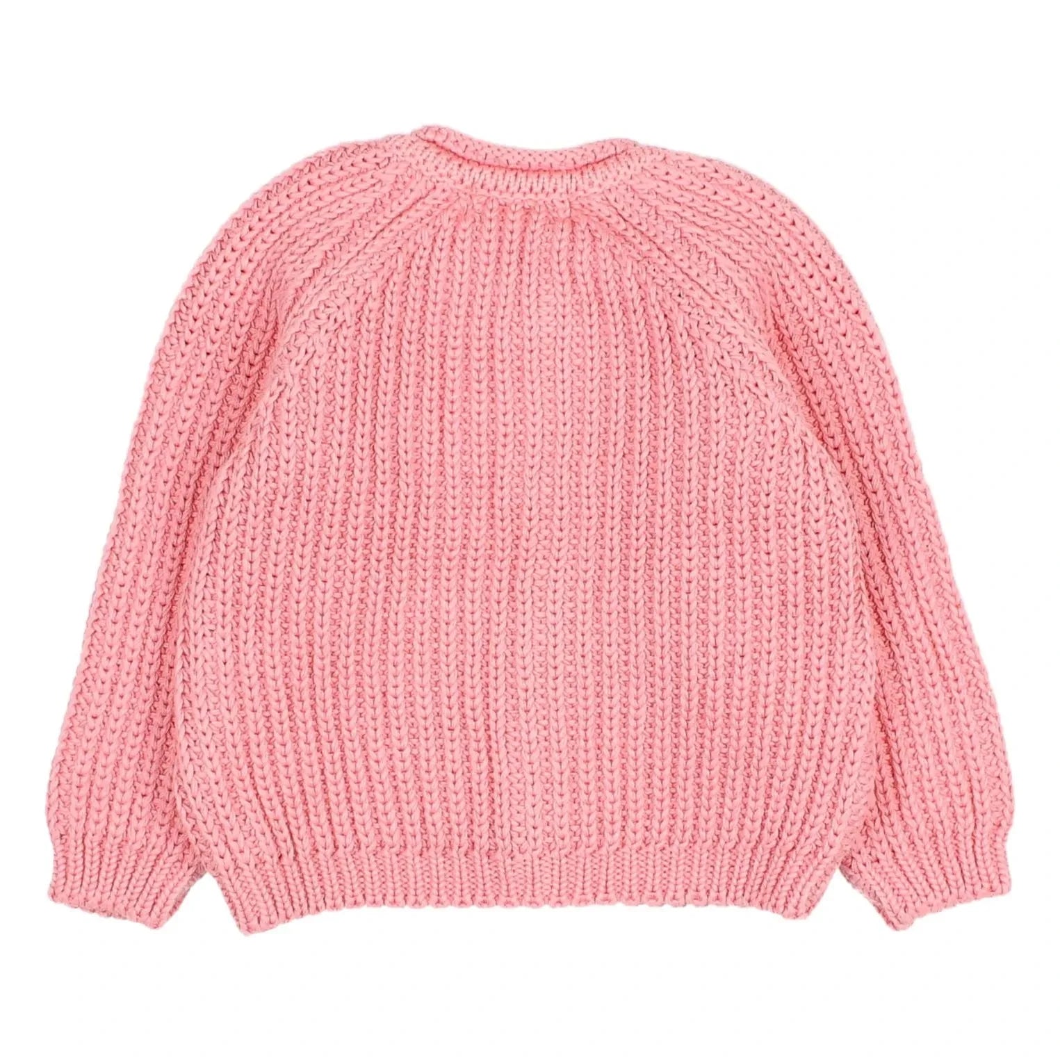Búho - Côtes Perlées Organic Cotton Cardigan | Candy pink