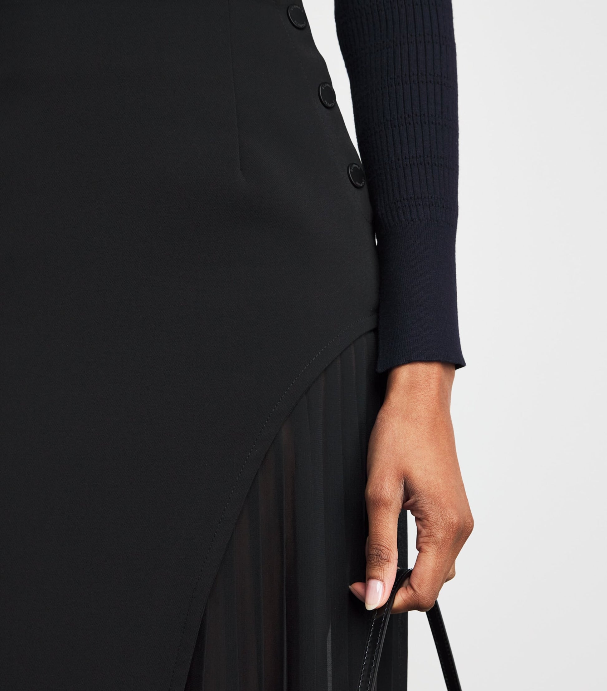 Pleated Panel Midi Skirt