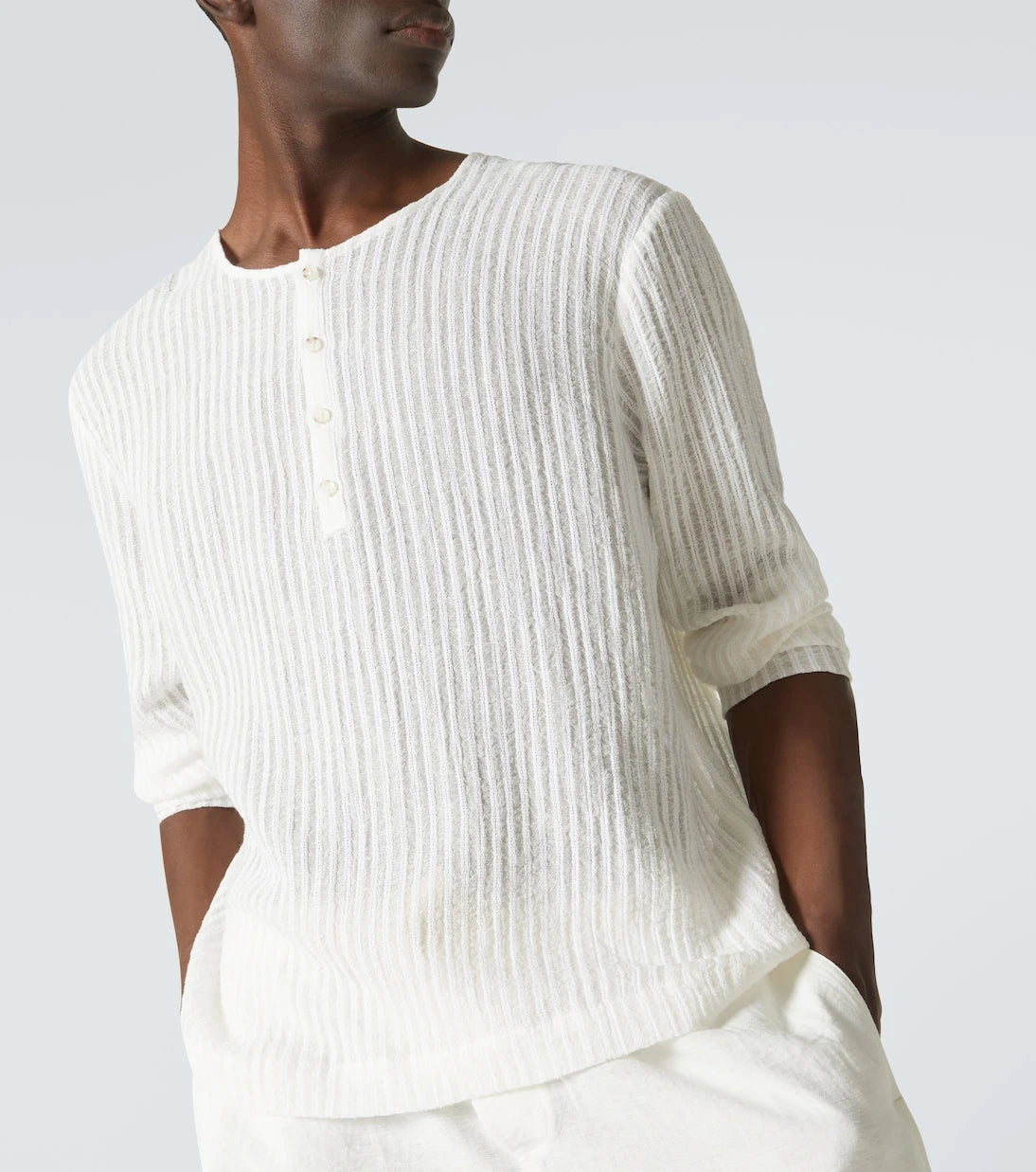 Commas - Striped Henley shirt