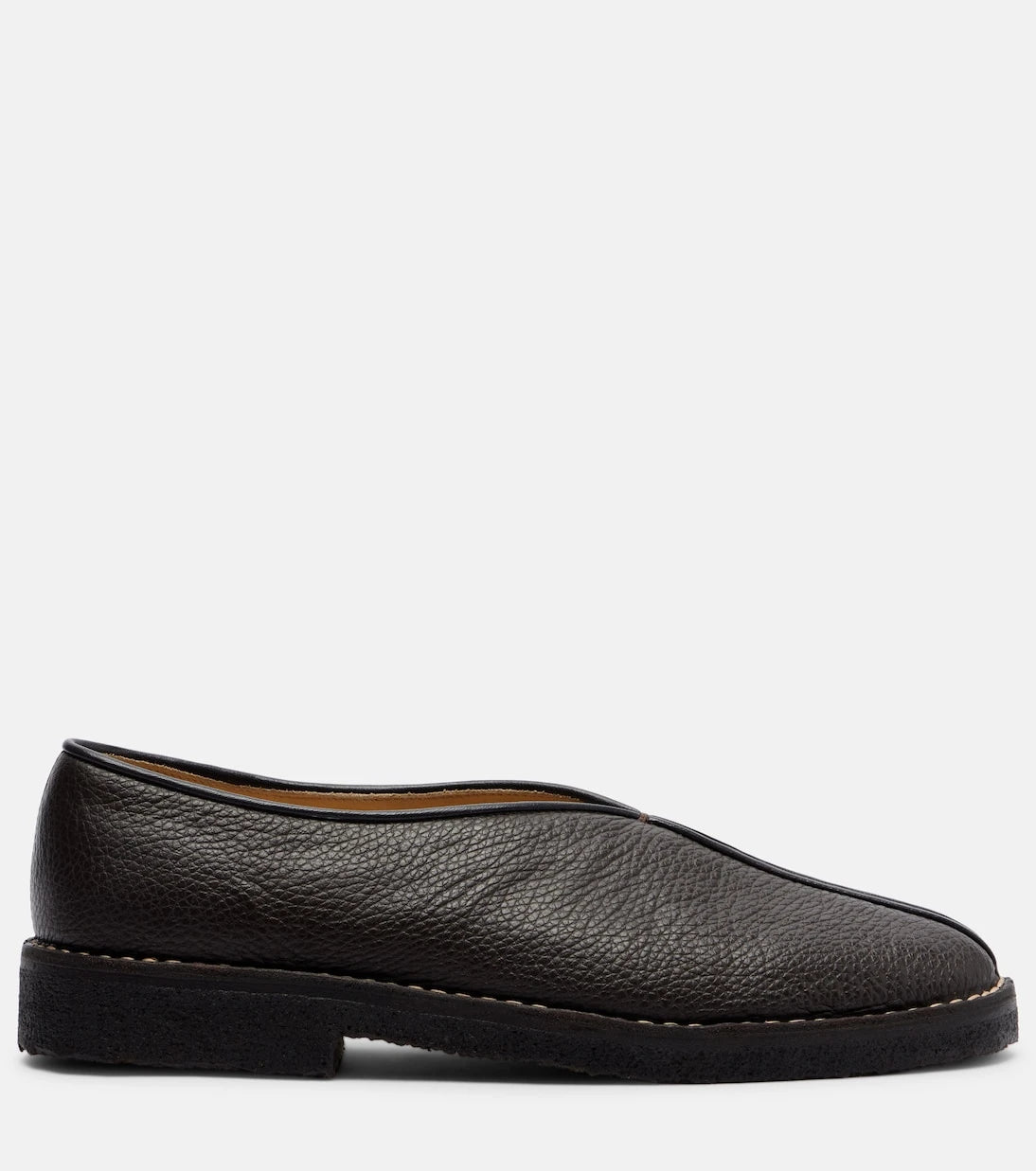 Lemaire - Piped leather slip-on shoes