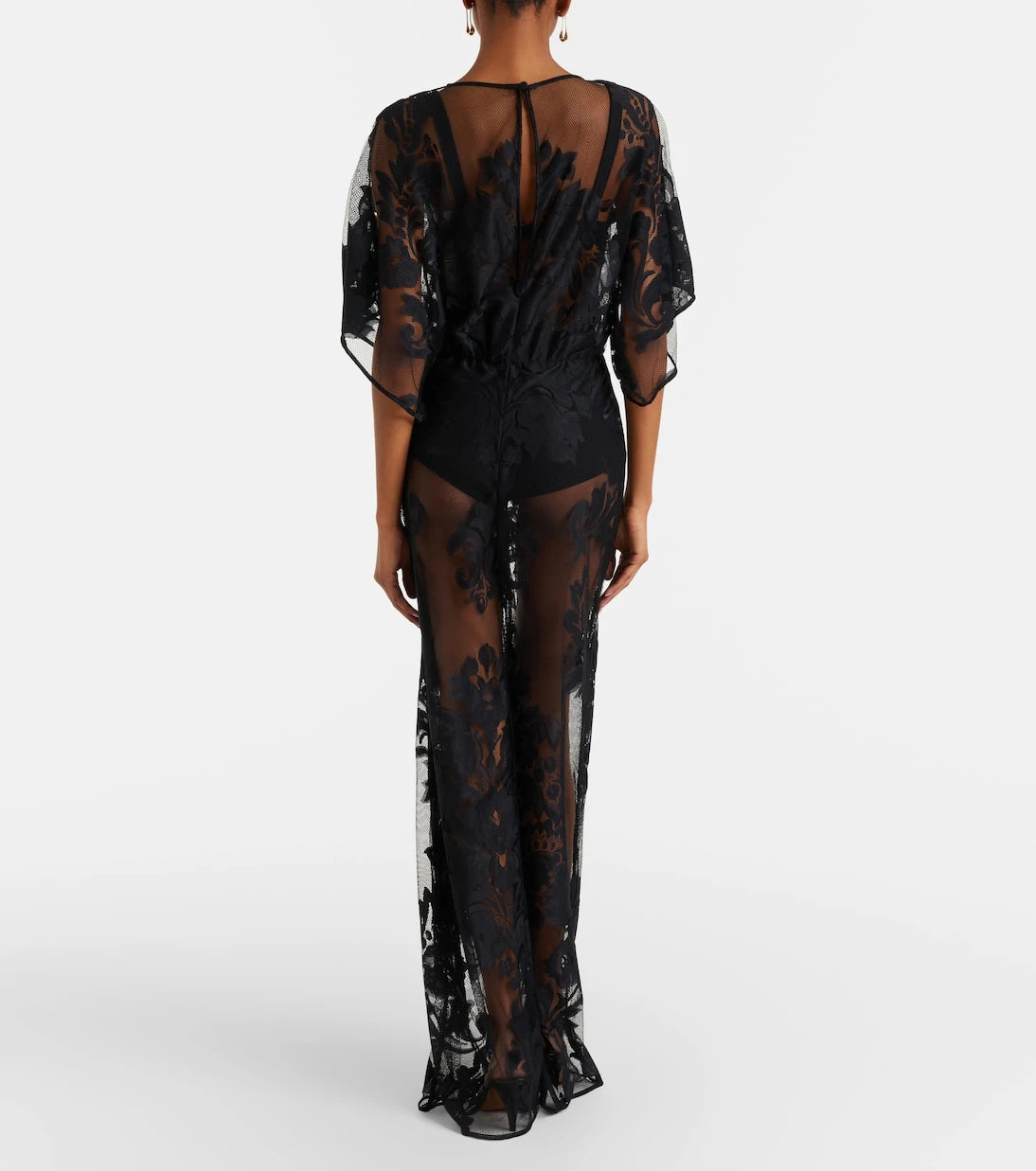 Norma Kamali - Obie floral mesh jumpsuit