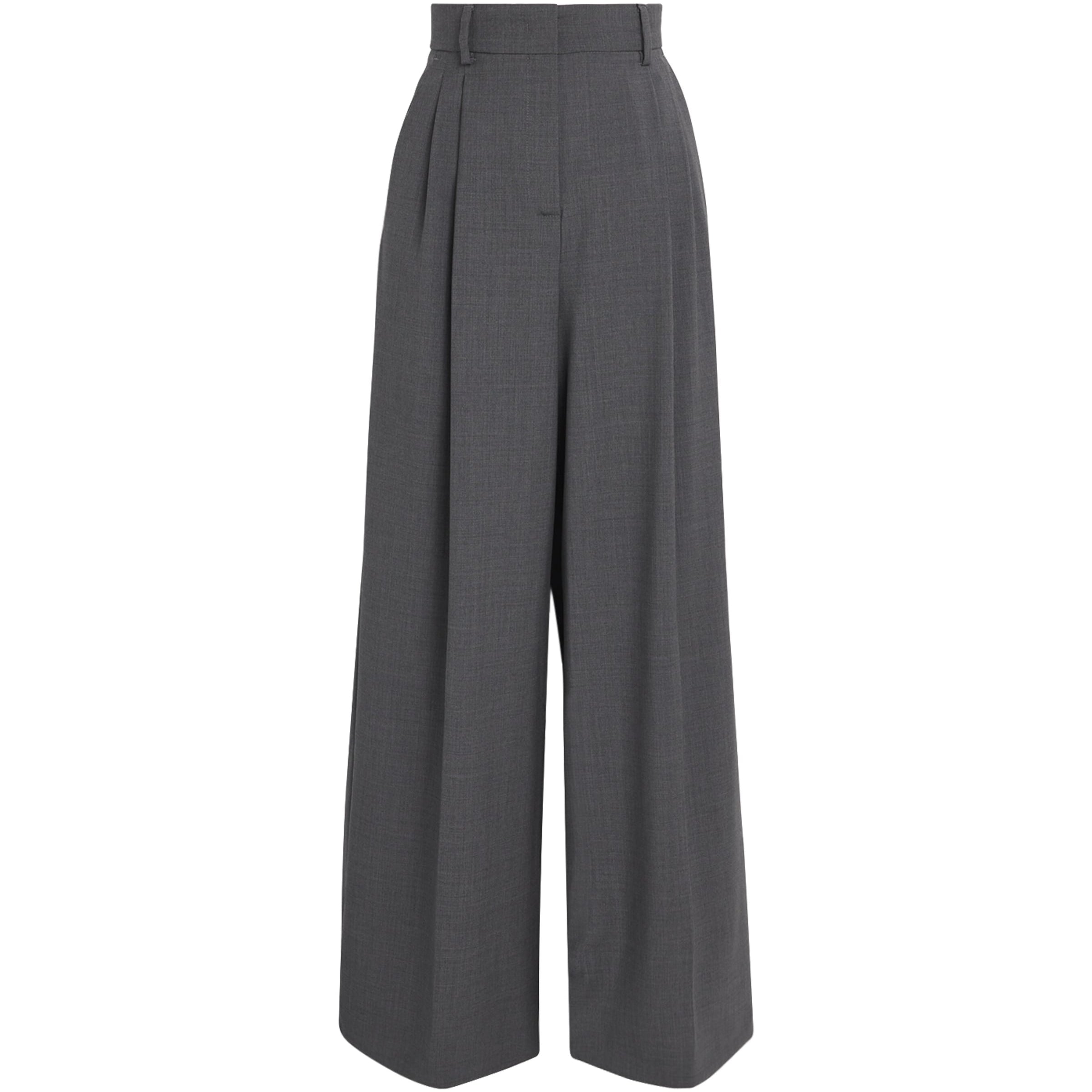 Virgin Wool Wide-Leg Tailored Trousers