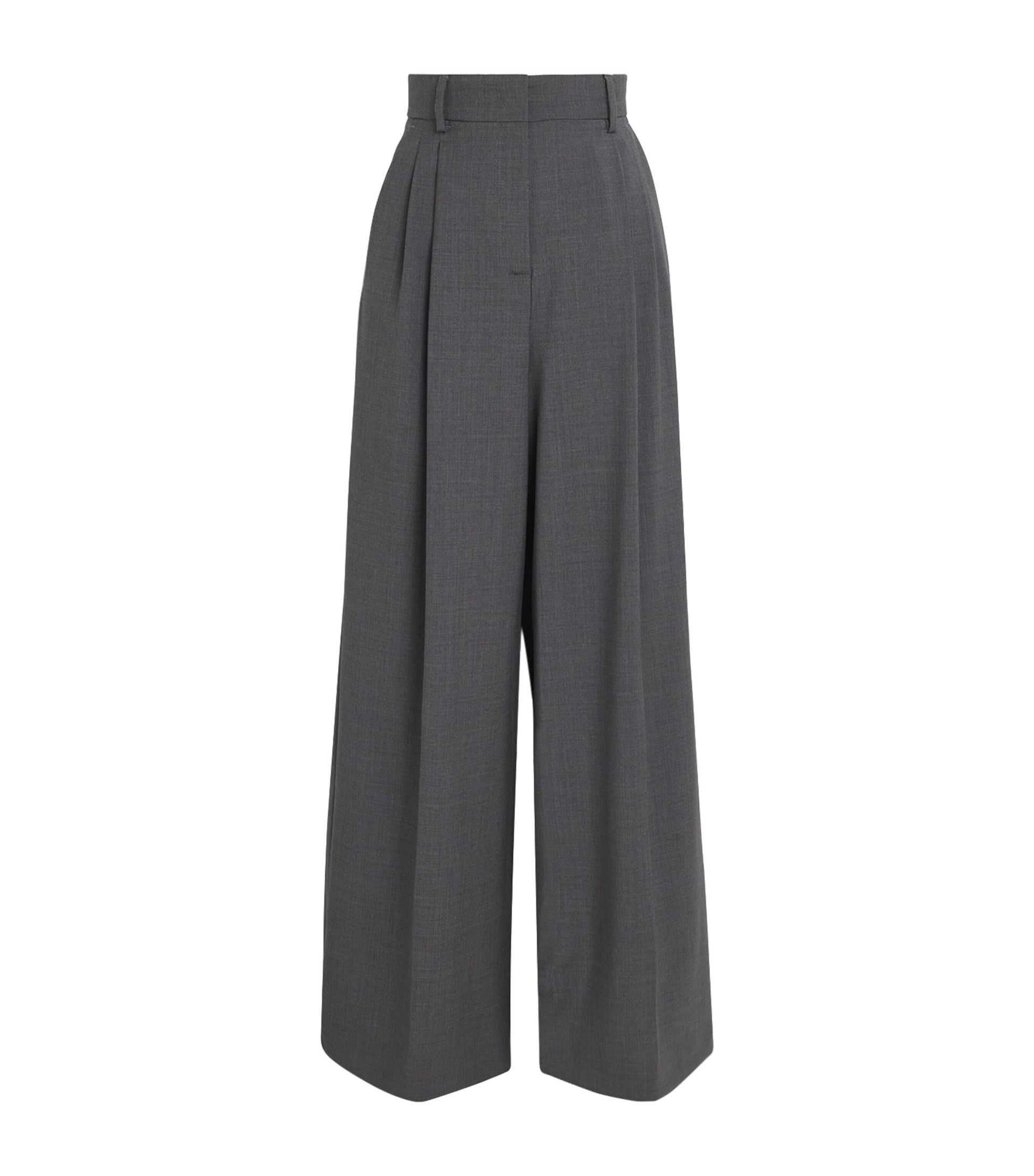 Virgin Wool Wide-Leg Tailored Trousers