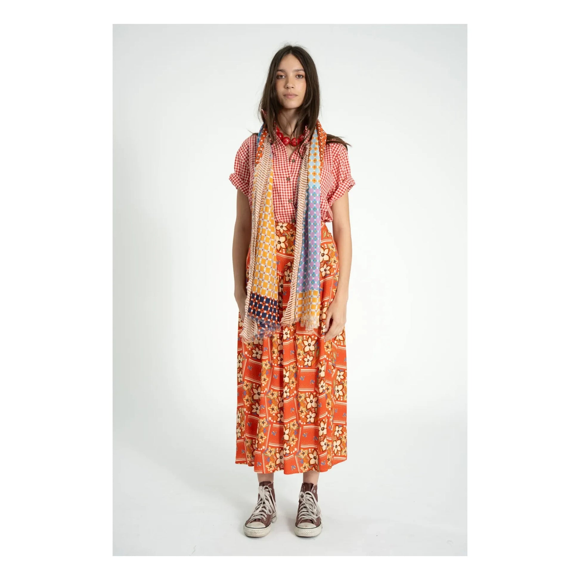 Sisters Department - Floral skirt | Red