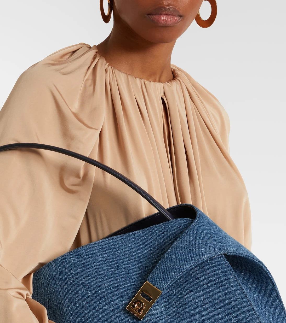 Ferragamo - Hug Large denim tote bag
