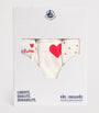 Petit Bateau Set of 3 Cotton Heart Knickers (4-12 Years)
