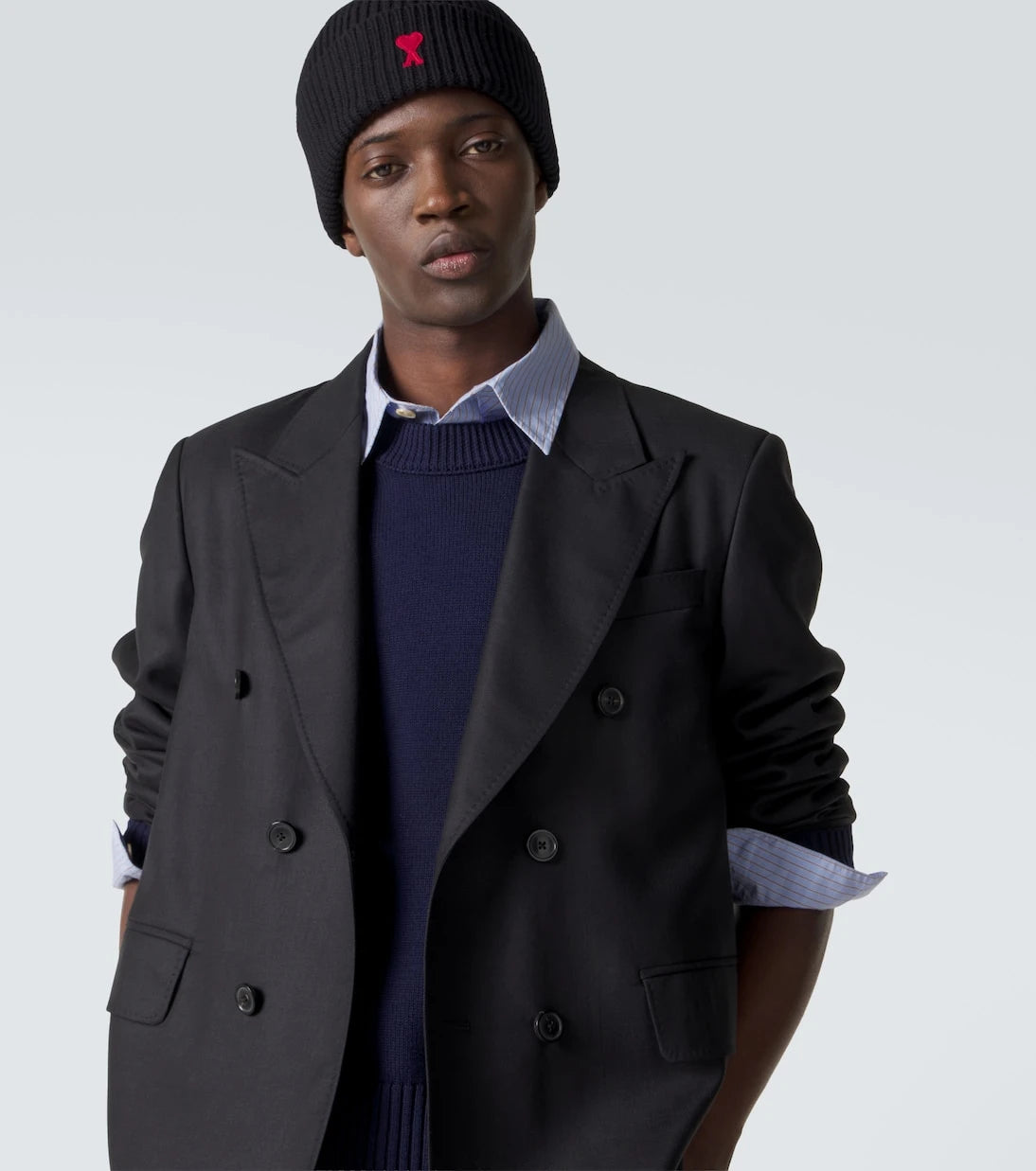Ami Paris - Ami de Cœur virgin wool beanie