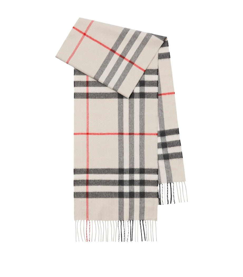 Burberry Beige Cashmere Check Scarf