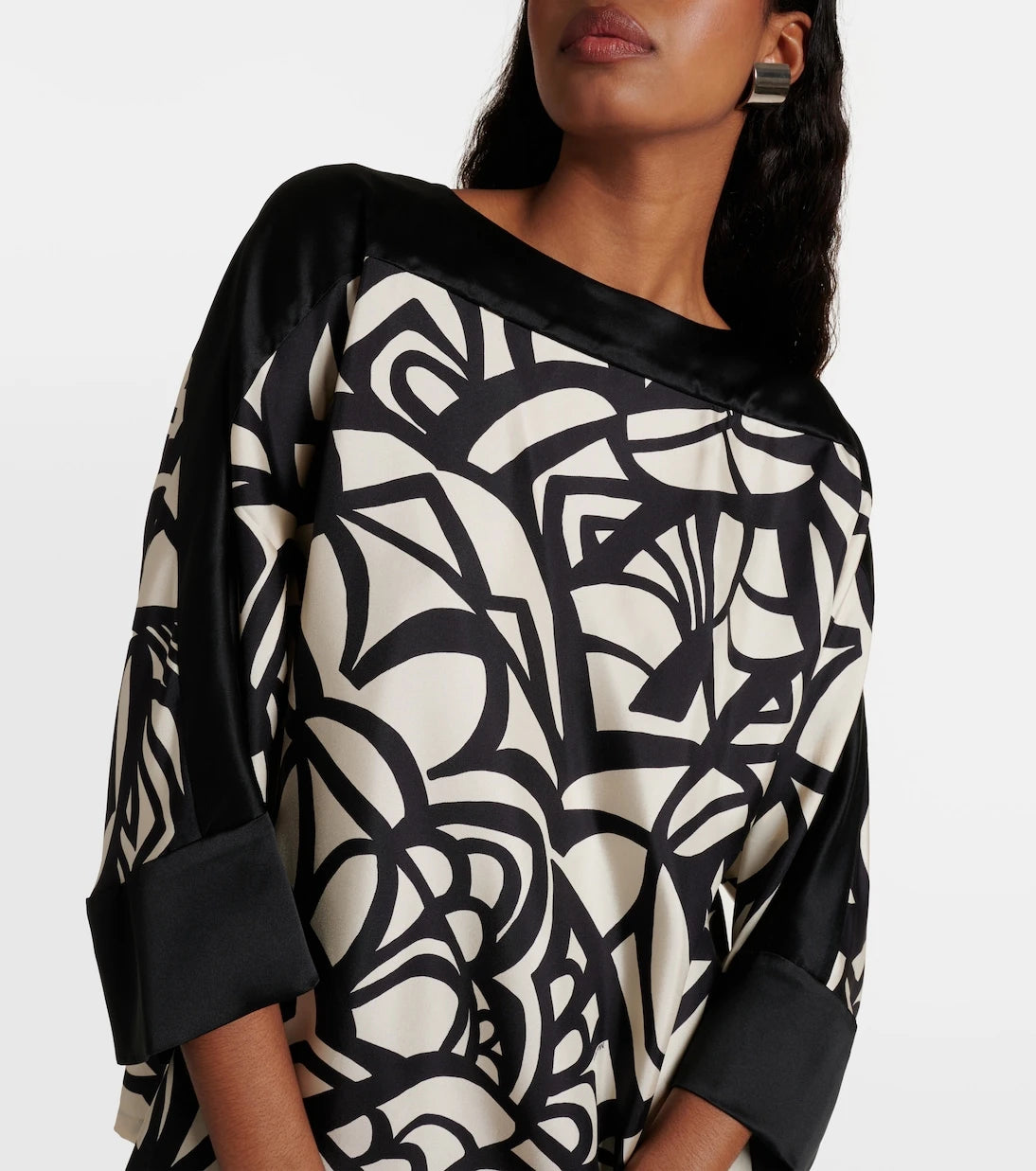 Max Mara - Quaglia printed silk satin top