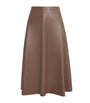 MAX&Co. Brown Faux Leather Midi Skirt