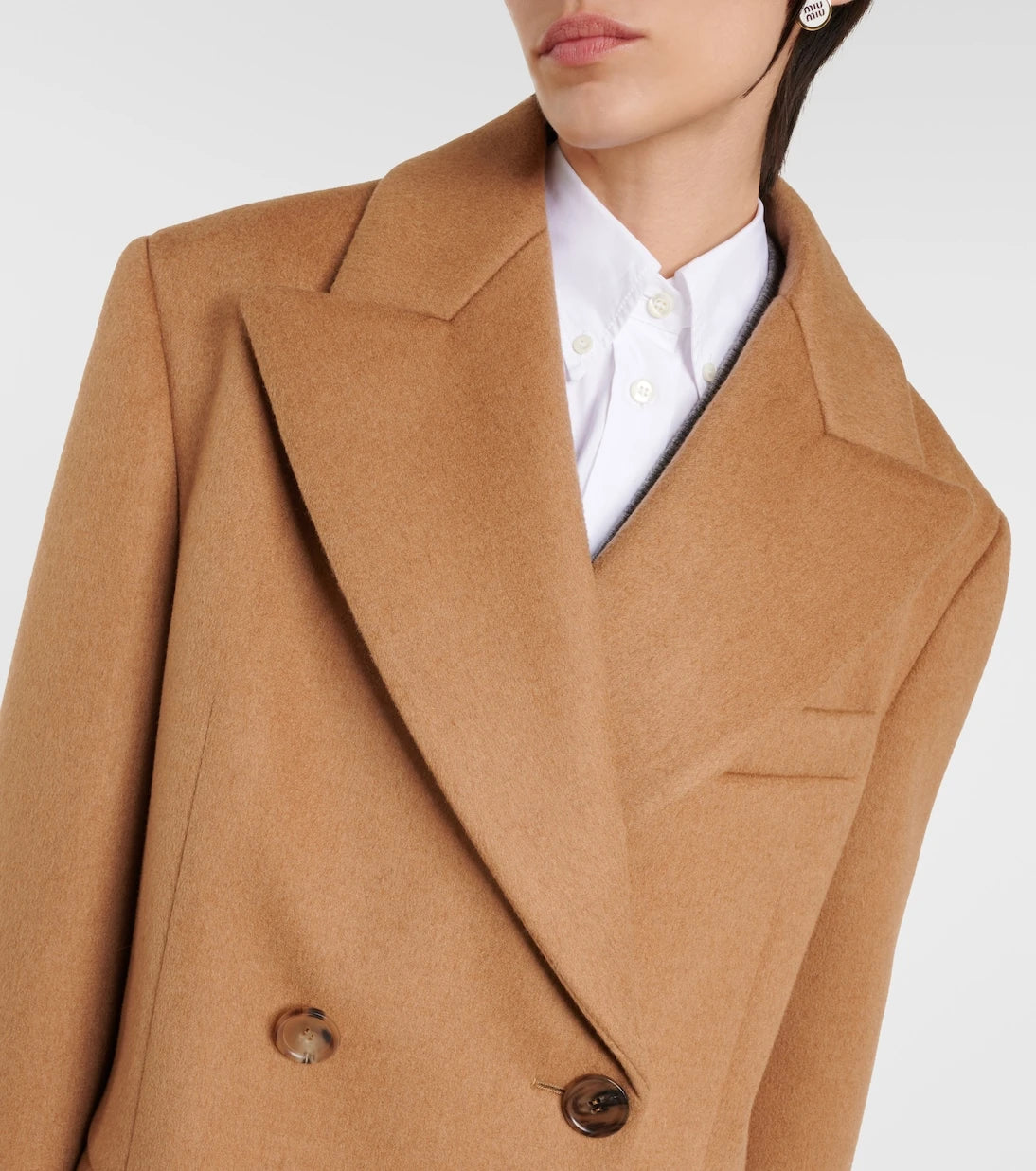Miu Miu - Double-breasted camel hair jacket
