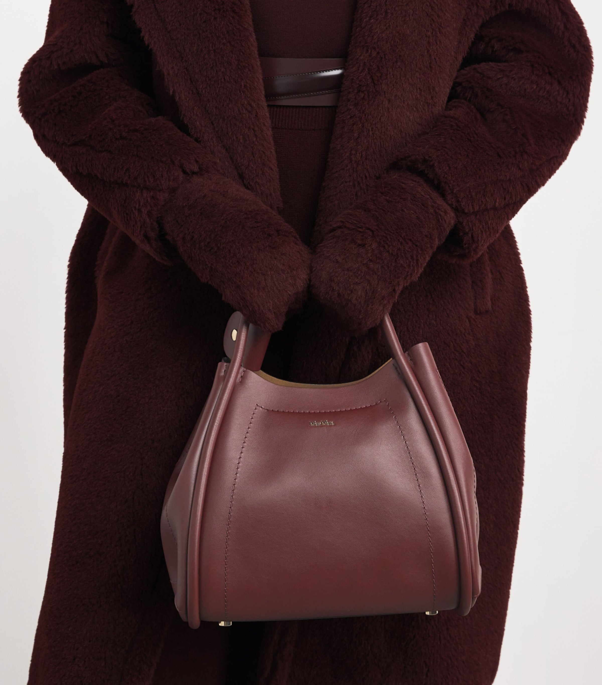 Max Mara Red Small Leather Marine Top-Handle Bag