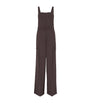 Brunello Cucinelli Brown Virgin Wool-Blend Belted Jumpsuit