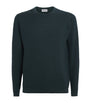 John Smedley Green Merino Wool Textured Sweater