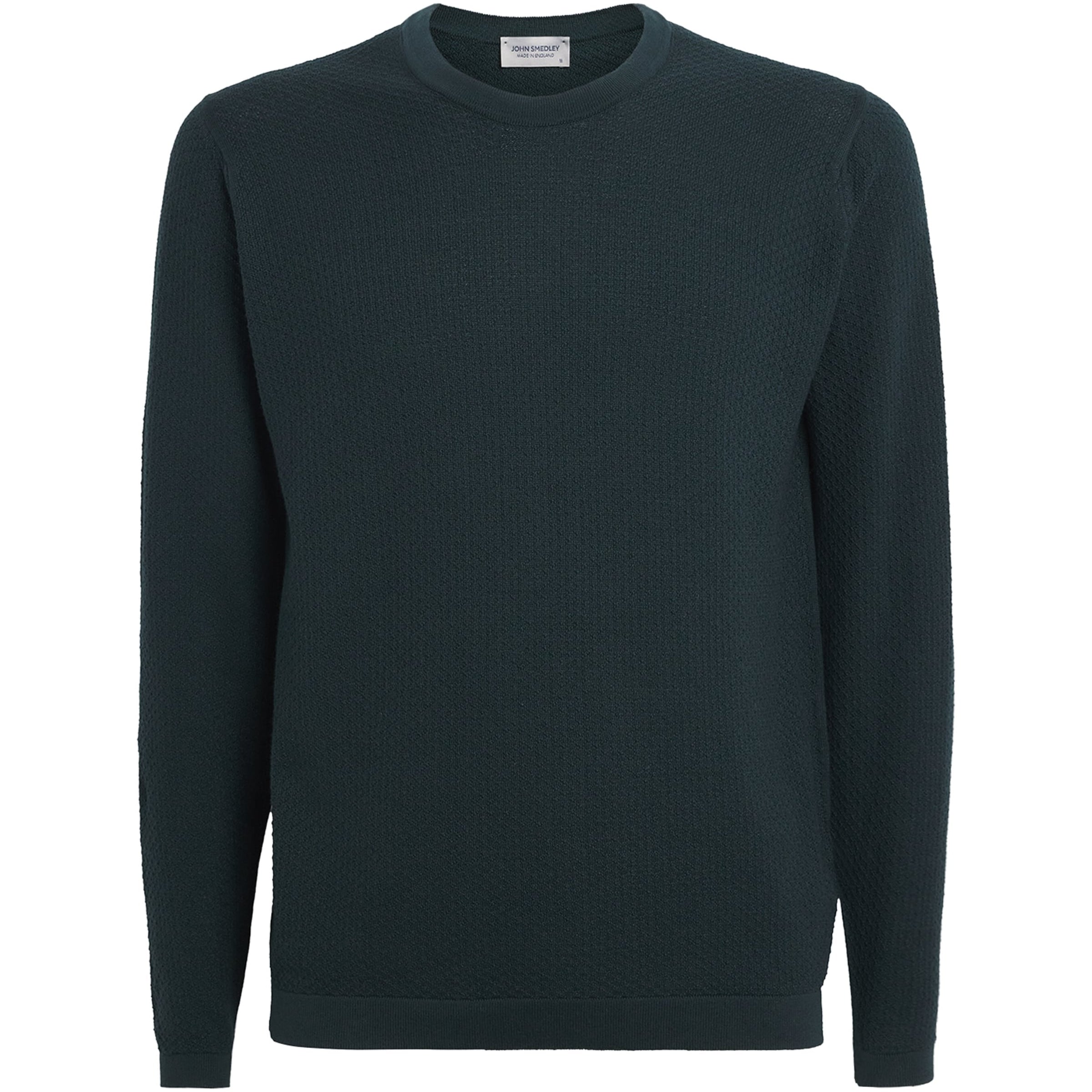 John Smedley Green Merino Wool Textured Sweater