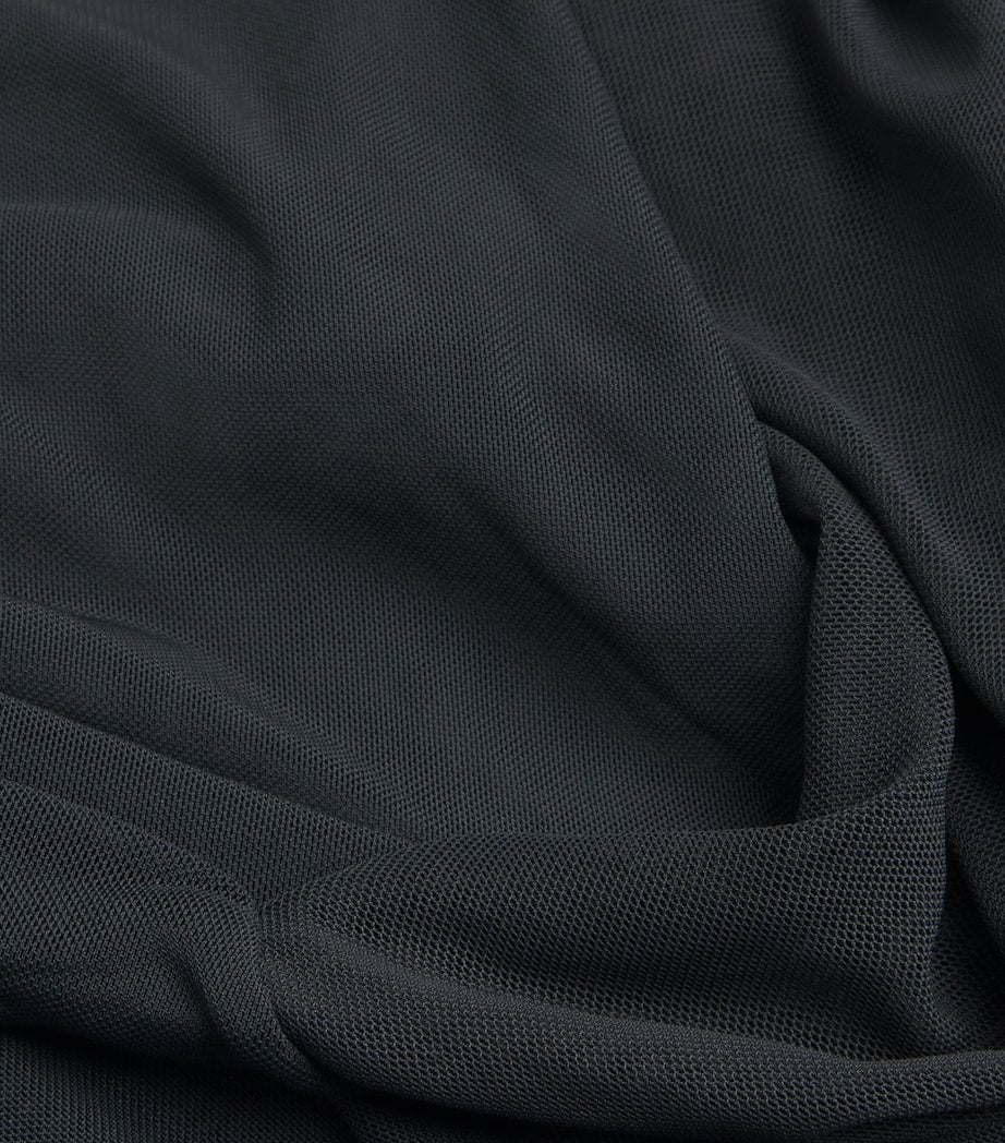 Navy Asymmetric Draped Ando Top