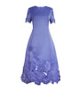 LEO LIN Blue Floral-Appliqué Caroline Midi Dress