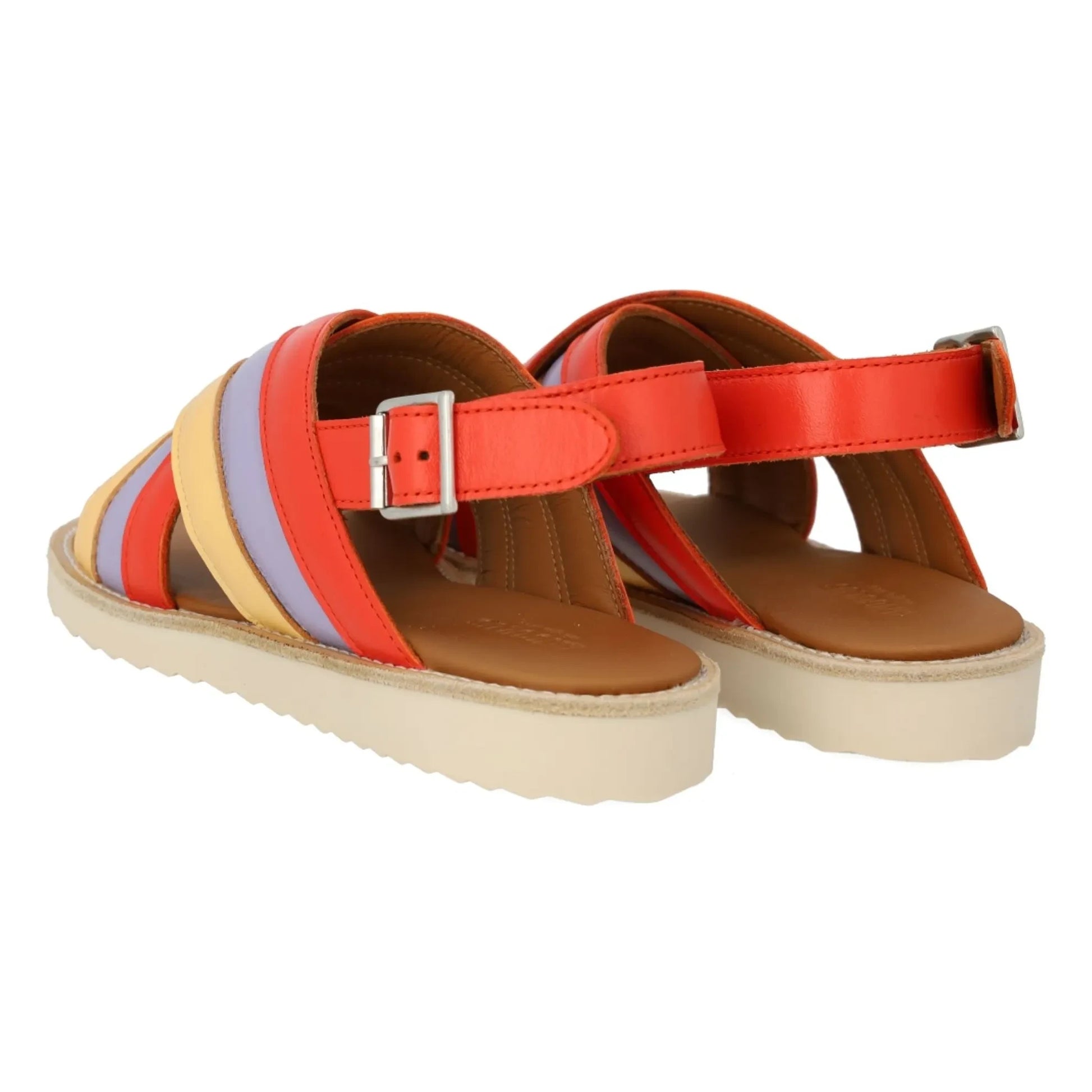 Angulus - Color Block Crossover Sandals | Pale yellow