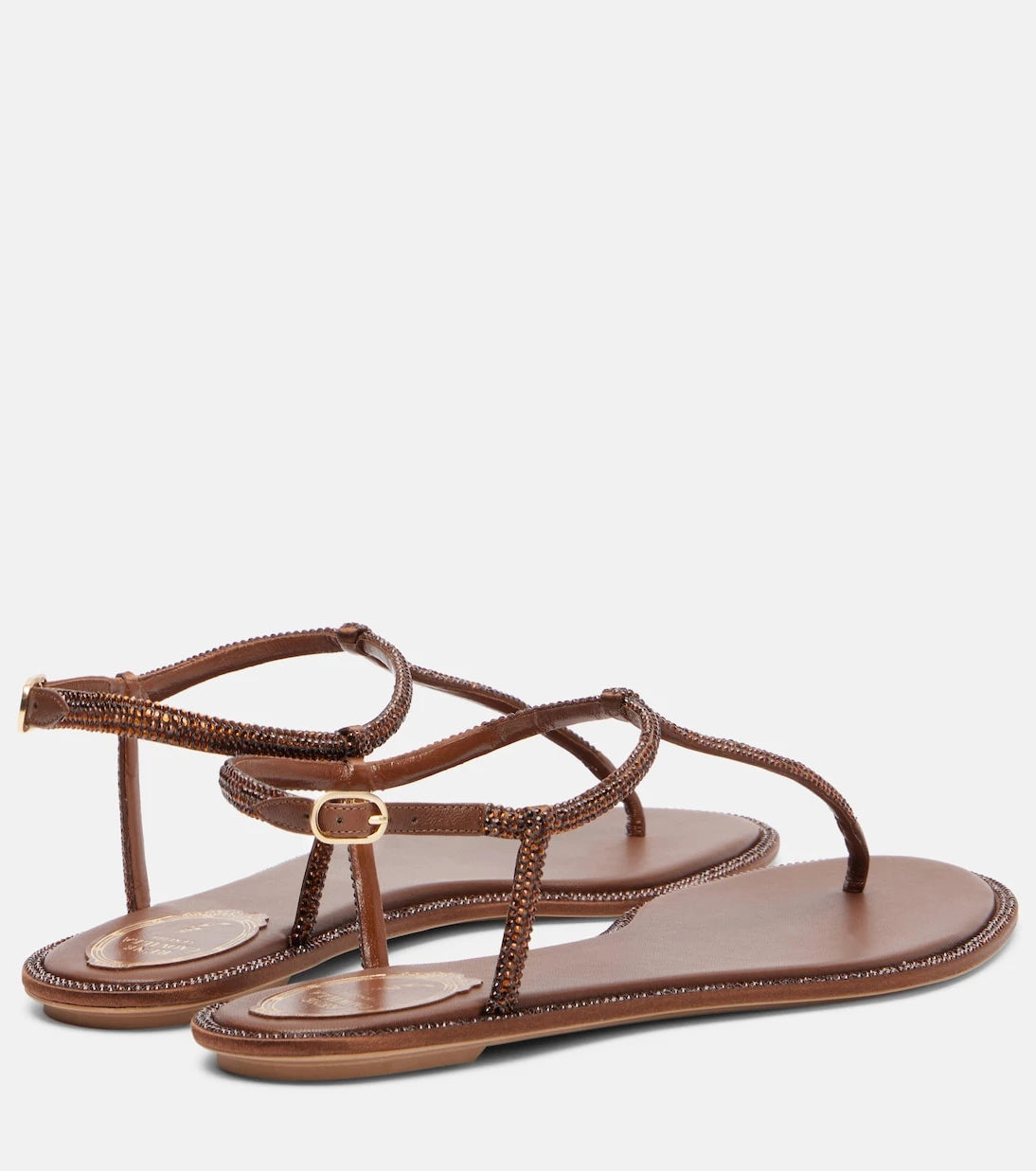 Rene Caovilla - Diana embellished satin thong sandals